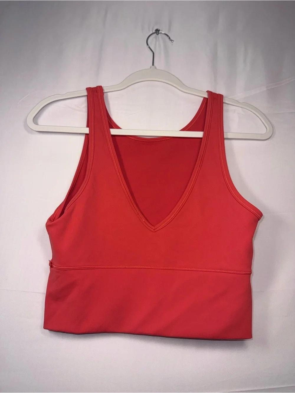 Lululemon Women Red V-Neck Athletic Yoga Sports Bra Size 6 /S